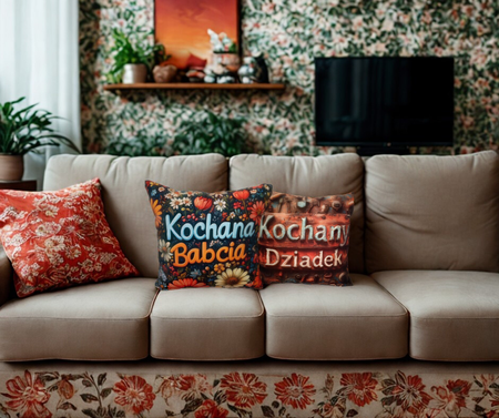 Poduszka dekoracyjna 45x45cm Dzień Babci i Dziadka wersja 1