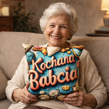 Poduszka dekoracyjna 45x45cm Dzień Babci i Dziadka wersja 1