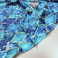 Dzianina bawełniana turkusowe łuski DD024