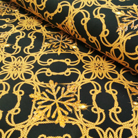 Dzianina bawełniana złota gwiazda DD010