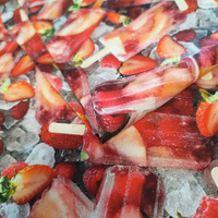 Jersey drukowany - truskawki (D016)