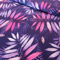 Dzianina bawełniana fioletowy liść palmy DD019