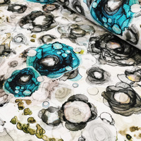 Dzianina bawełniana druk mozaika szmaragd DD007