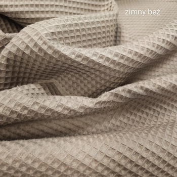 Tkanina wafel zimny beż WA07