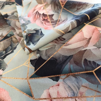 Jersey drukowany - róże w geometrii (D019)