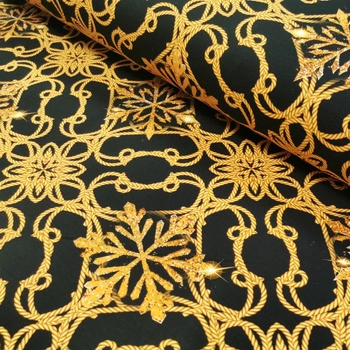 Dzianina bawełniana złota gwiazda DD010