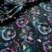 Dzianina bawełniana nocne kwiaty DD017